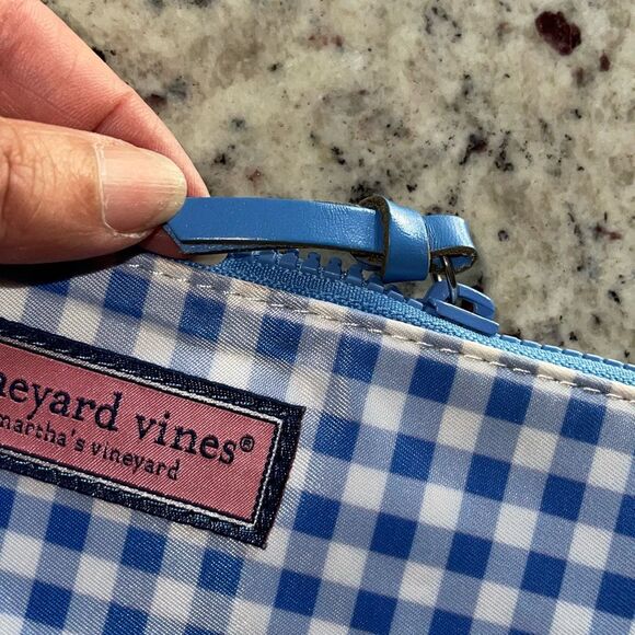 Vineyard Vines Set of 2 Womens‎ Gingham Square Pouch Handbags Blue White - Picture 4 of 7